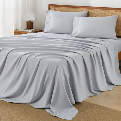 Microfiber Queen Sheet, Deep Pocket Up to 16", Hotel Luxury Breathable & Cooling Bed Sheet Set