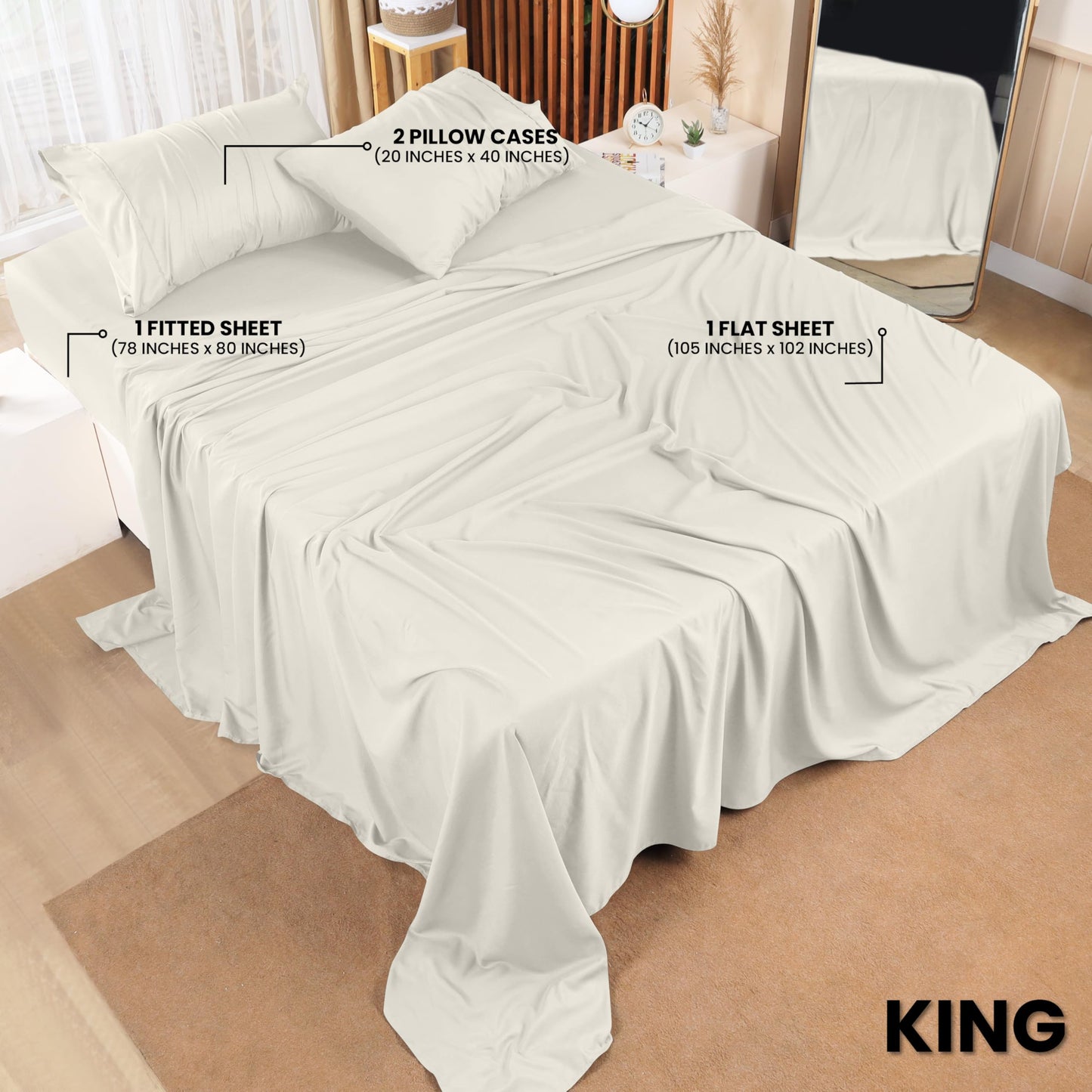 Utopia Bedding Queen Bed Sheets Set - 4 Piece Bedding - Brushed Microfiber - Shrinkage and Fade Resistant - Easy Care