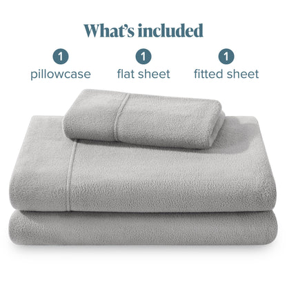 Bare Home Super Soft Fleece Sheet Set - Split Head Flex King Size - Extra Plush Polar Fleece, No-Pilling Bed Sheets - All Season Cozy Warmth