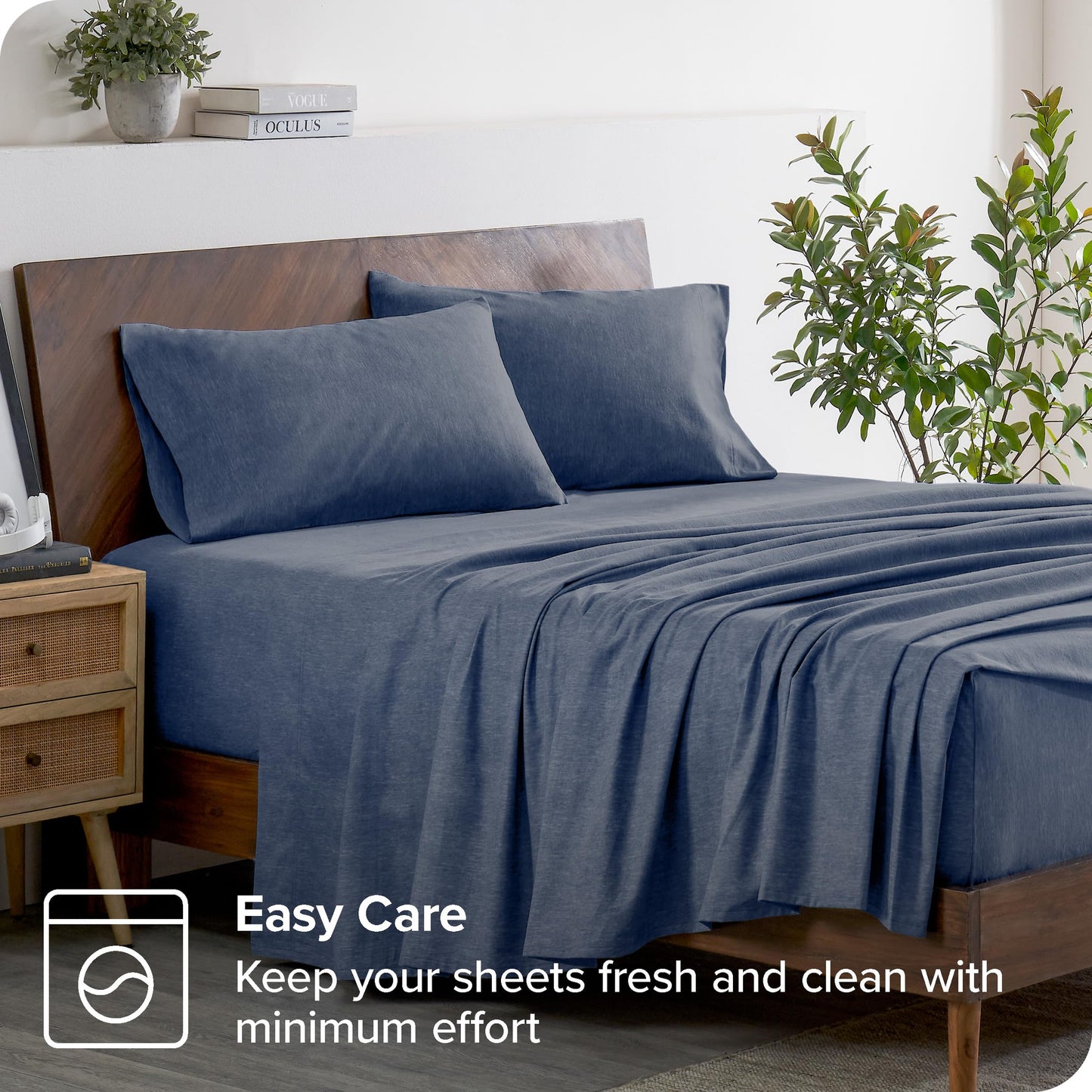 Bare Home Flannel Sheet Set 100% Cotton, Velvety Soft Heavyweight - Double Brushed Flannel - Deep Pocket (Split King, Grey)