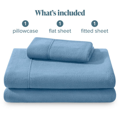 Bare Home Super Soft Fleece Sheet Set - Split Head Flex King Size - Extra Plush Polar Fleece, No-Pilling Bed Sheets - All Season Cozy Warmth