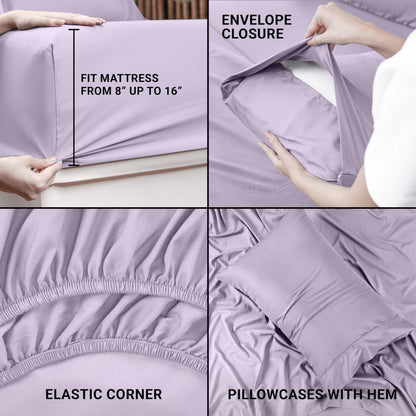 Utopia Bedding Queen Bed Sheets Set - 4 Piece Bedding - Brushed Microfiber - Shrinkage and Fade Resistant - Easy Care