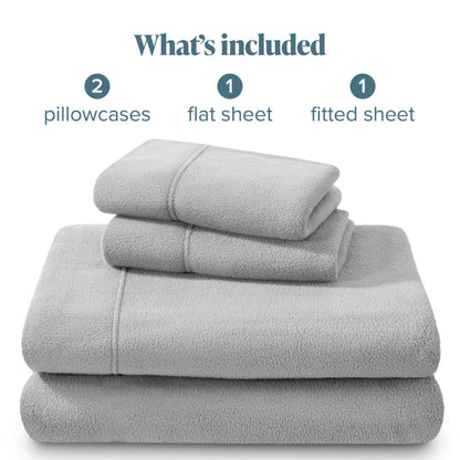 Bare Home Super Soft Fleece Sheet Set - Split Head Flex King Size - Extra Plush Polar Fleece, No-Pilling Bed Sheets - All Season Cozy Warmth