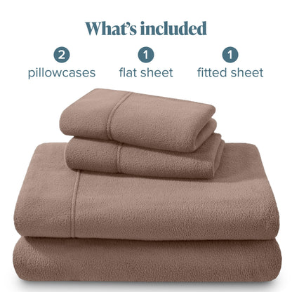 Bare Home Super Soft Fleece Sheet Set - Split Head Flex King Size - Extra Plush Polar Fleece, No-Pilling Bed Sheets - All Season Cozy Warmth