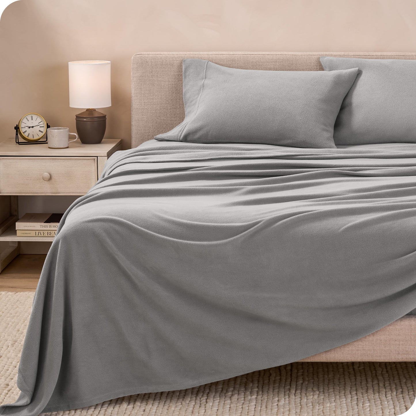 Bare Home Super Soft Fleece Sheet Set - Split Head Flex King Size - Extra Plush Polar Fleece, No-Pilling Bed Sheets - All Season Cozy Warmth