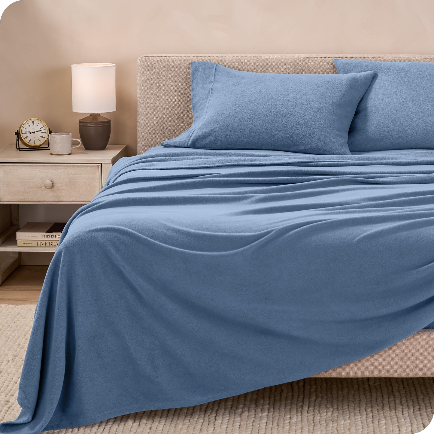 Bare Home Super Soft Fleece Sheet Set - Split Head Flex King Size - Extra Plush Polar Fleece, No-Pilling Bed Sheets - All Season Cozy Warmth